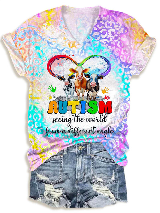 Autism Concern Printed Crew Neck T-shirt