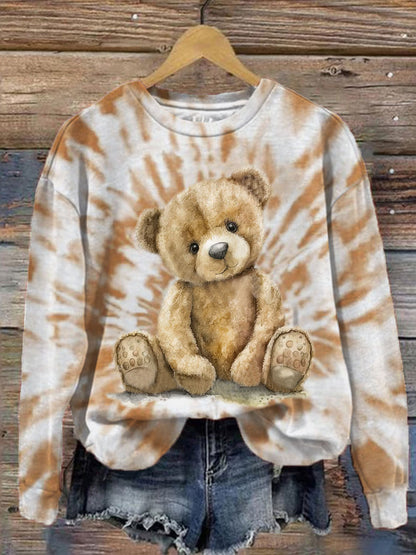 Women's Teddy Bear Tie Dye Print Top