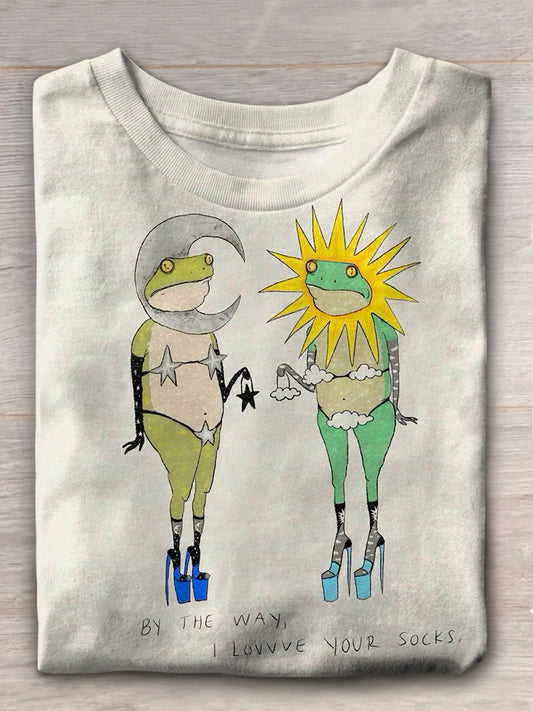 Love Your Socks Sexy Frog Girl Funny Print T-shirt