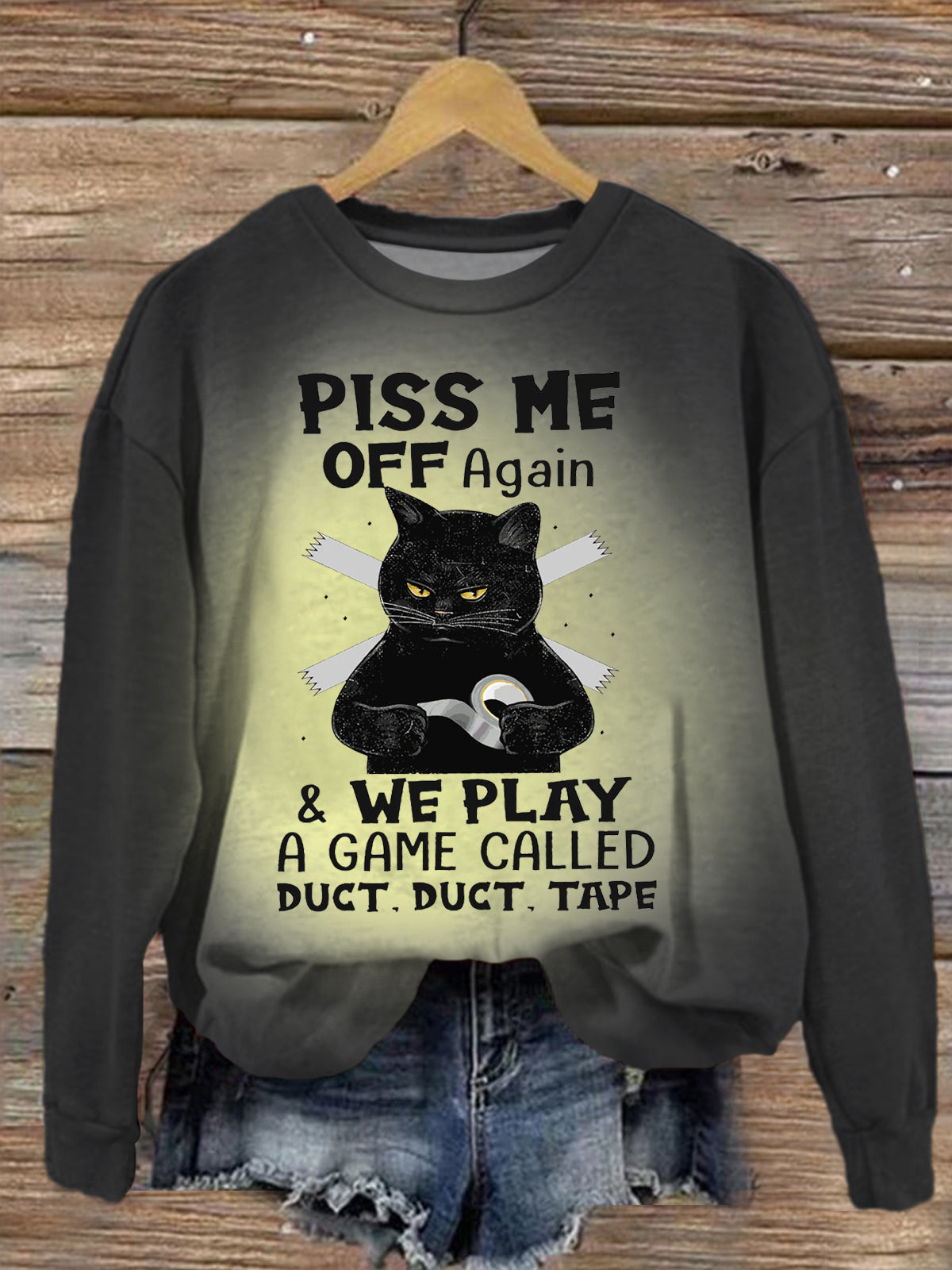 Funny Cat Piss Me Off Again Long Sleeve Top