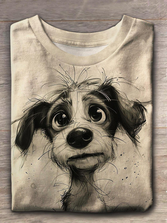 Cute And Funny Dog Crew Neck T-shirt