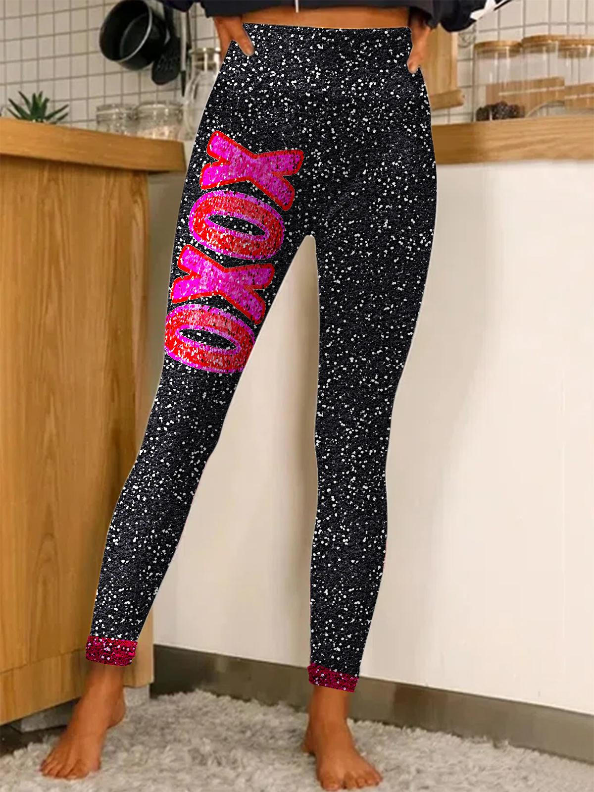 Women's XOXO Sparkly Valentine's Day Print Leggings