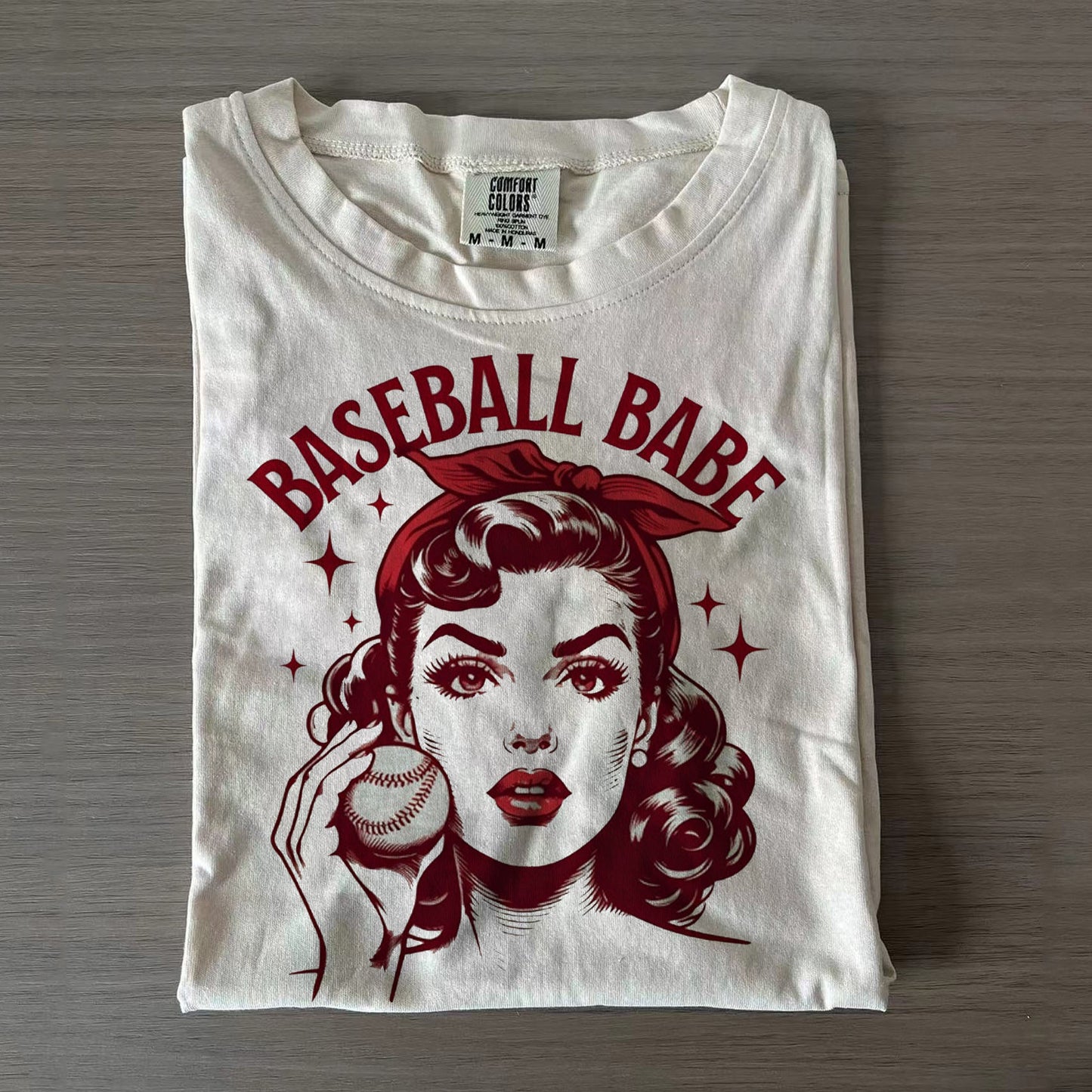 Baseball Babe Funny Word Crew Neck T-shirts