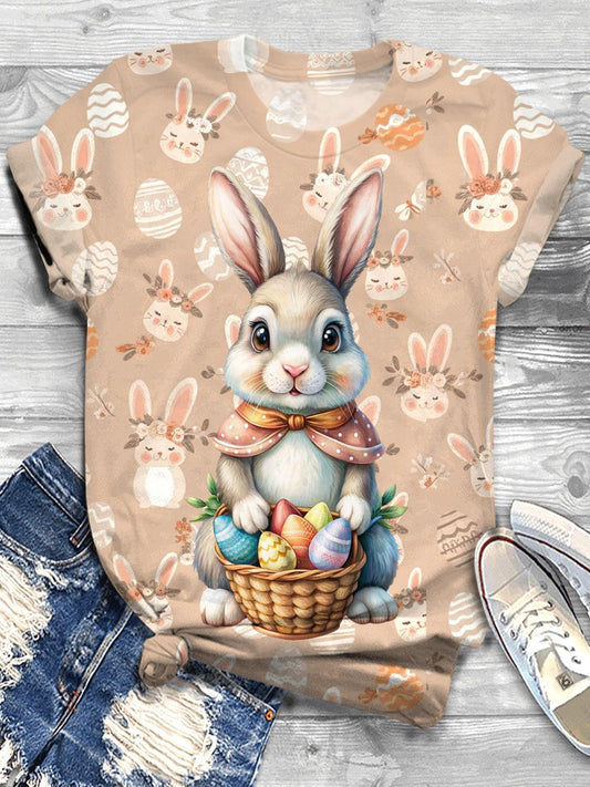 Cute Easter Bunny Crew Neck T-shirt