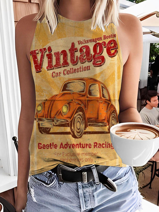 Retro Car Poster Print Tank Top