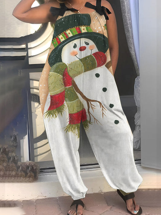 Women's Cute Snowman Jumpsuit