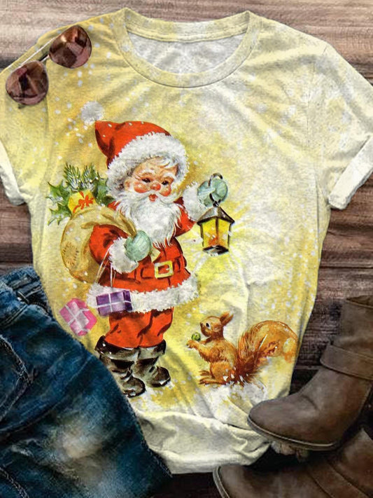 Santa Claus Printed Crew Neck T-shirt