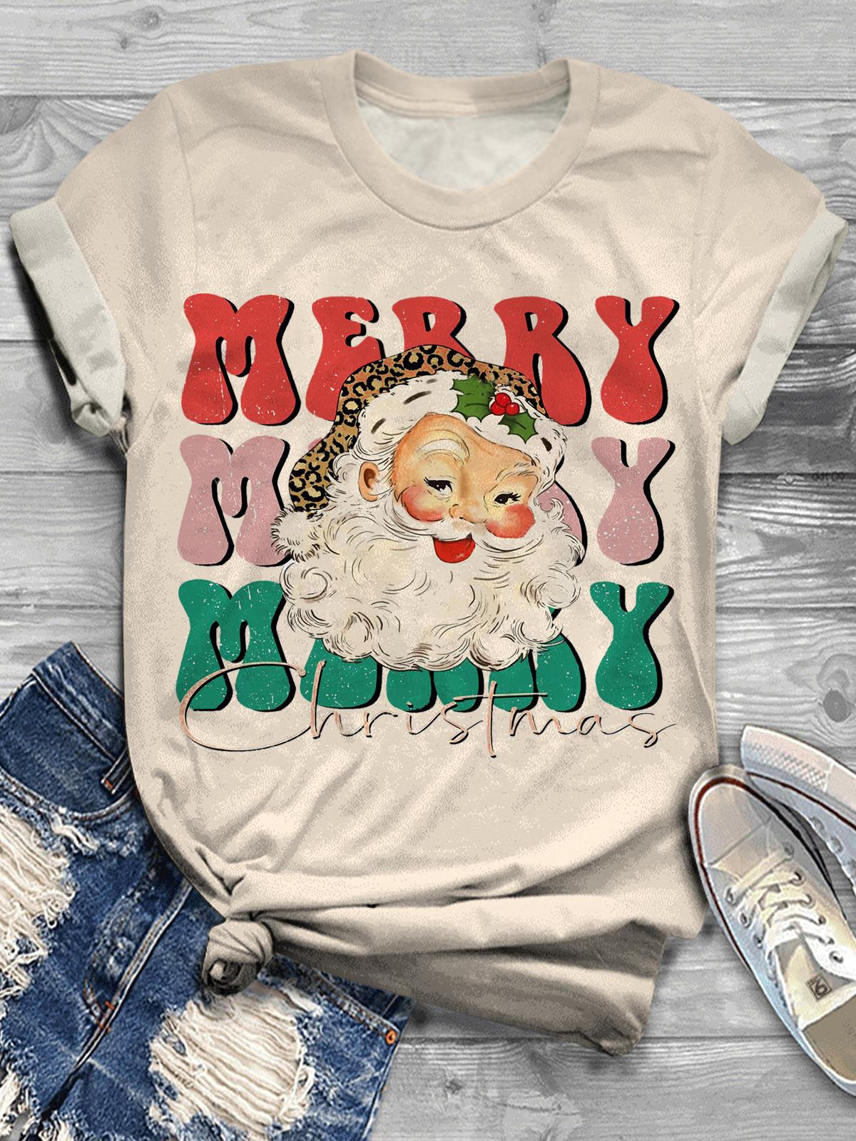 Merry Merry Christmas Crew Neck T-shirt