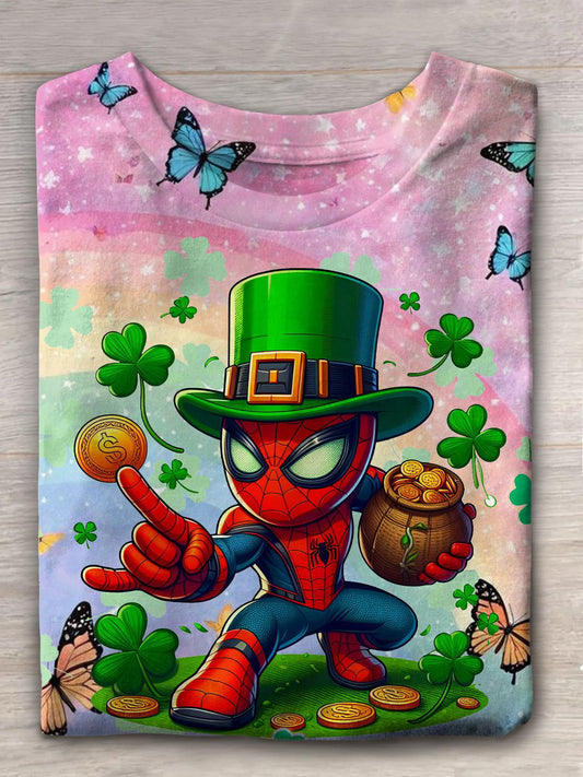 Happy St. Patrick Day Hero Gold Coin Funny Print T-shirt