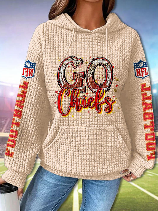 Go Chiefs Long Sleeve Waffle Hoodie