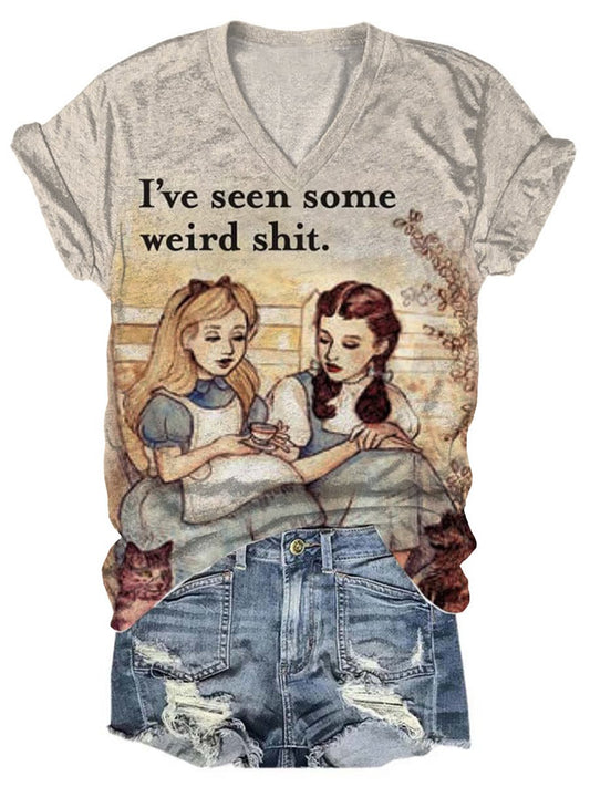 I've Seen Some Weird Shit Vintage Pictorial Print Casual T-shirt