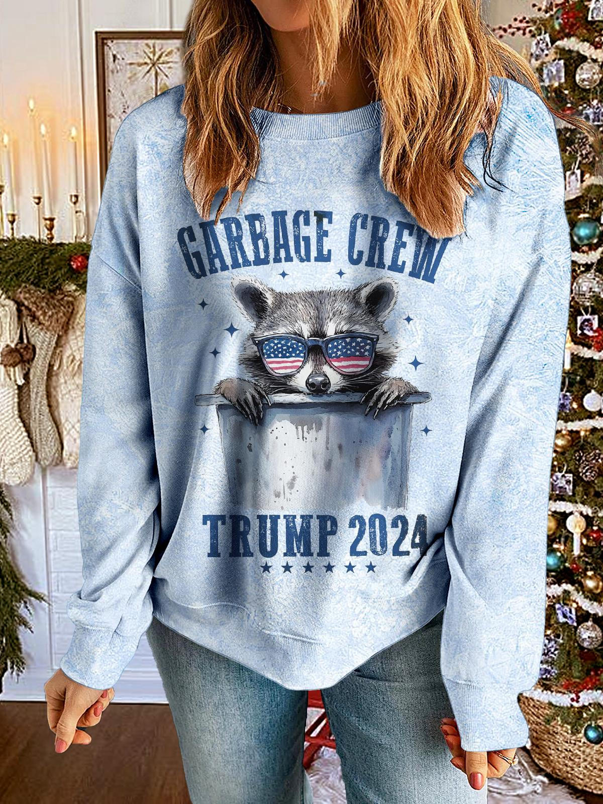 Garbage Crew Printed Long Sleeve Casual Top