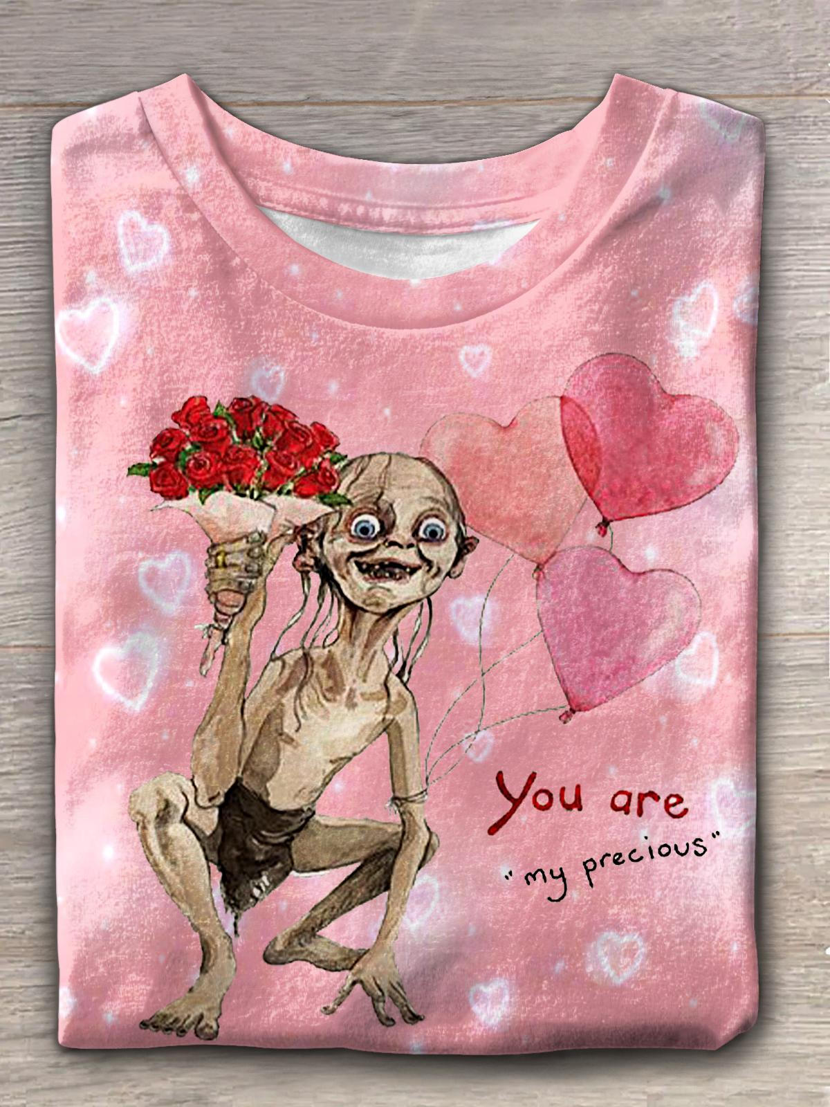 Women's Lord Of The Rings Funny Valentine's Day Print Crew Neck T-shirt