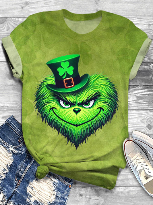 Quirky Heart St Patricks Shamrock Crew Neck T-shirt