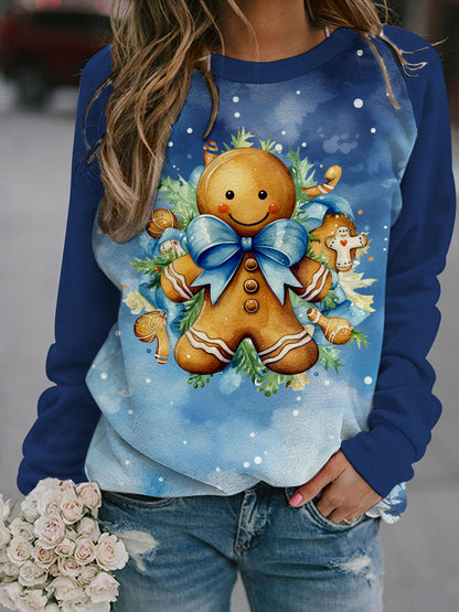 Gingerbread Man Long Sleeve Printed Top