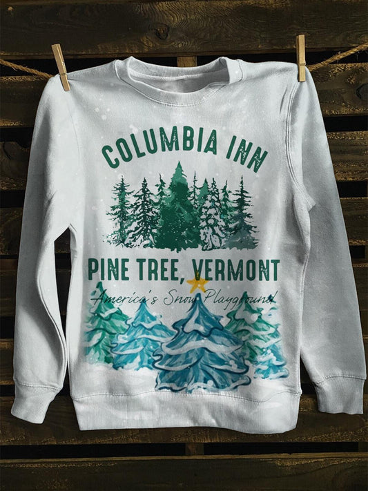 Columbia Inn Pine Tree Vermont Long Sleeve Casual Top