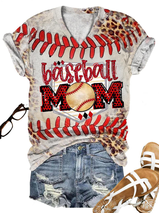 Mom Ball Game Baseball Fans Sexy Vintage Print T-shirt