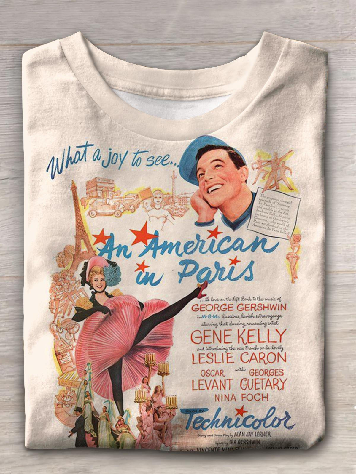 What A Joy To See An American On Paris Vintage Print Casual T-shirt