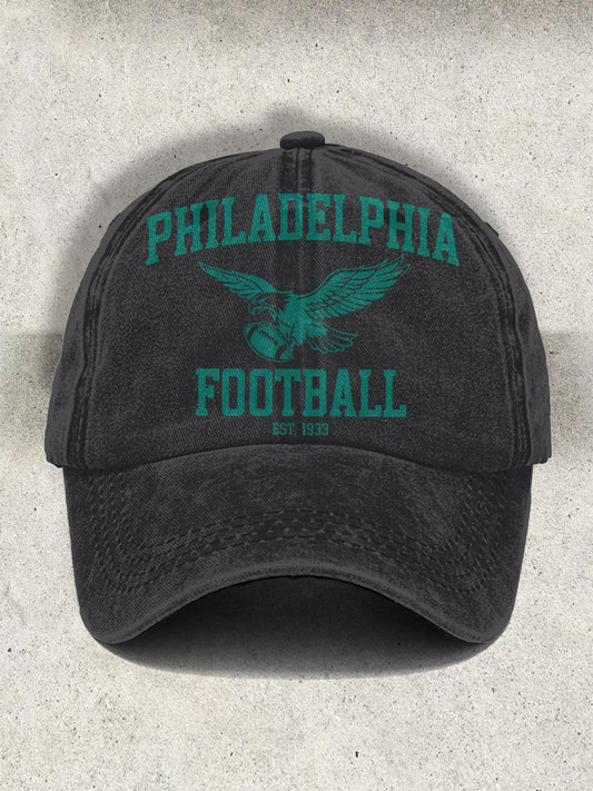 Philadelphia Football Team Sports Game Print Curved Brim Hat