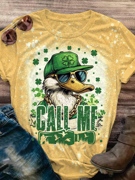 Call Me St. Patrick Day Happy Holidays Funny Print T-shirt