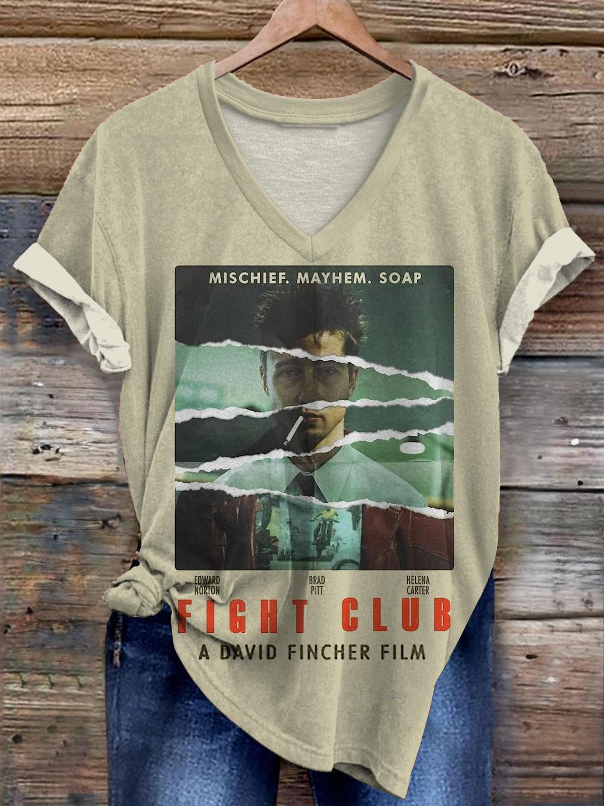 Fight Club A David Fincher Film Vintage Print T-Shirt