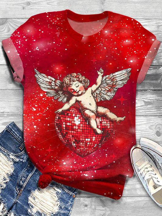 It's Love Time Valentine Cupid Crew Neck T-shirt