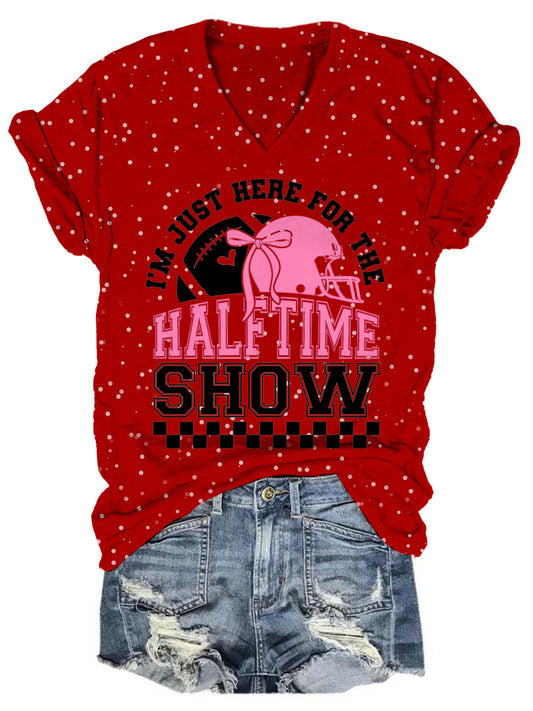 Half Time Show Rugby Sports Print Casual T-shirt