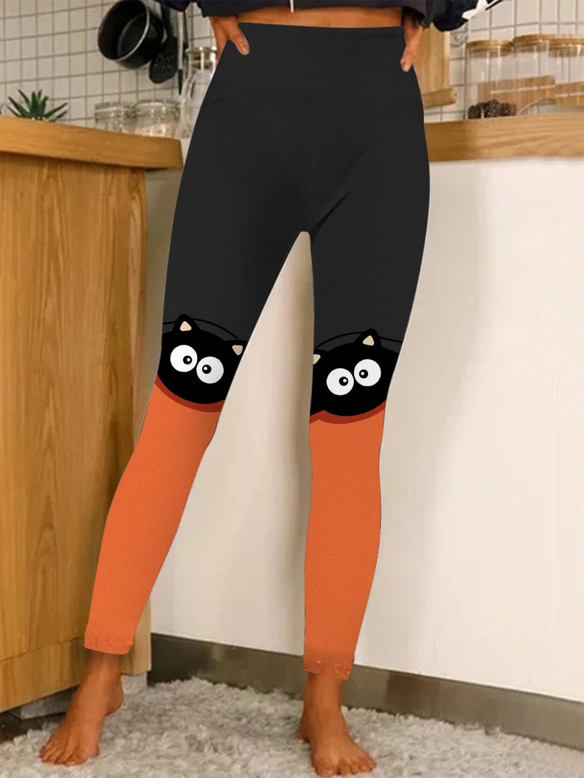 Halloween Cute Cat Print Leggings