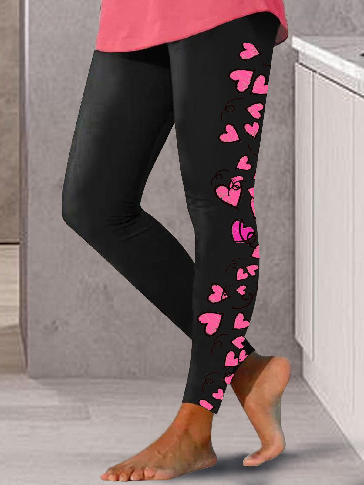 Heart Design Valentines Print Leggings