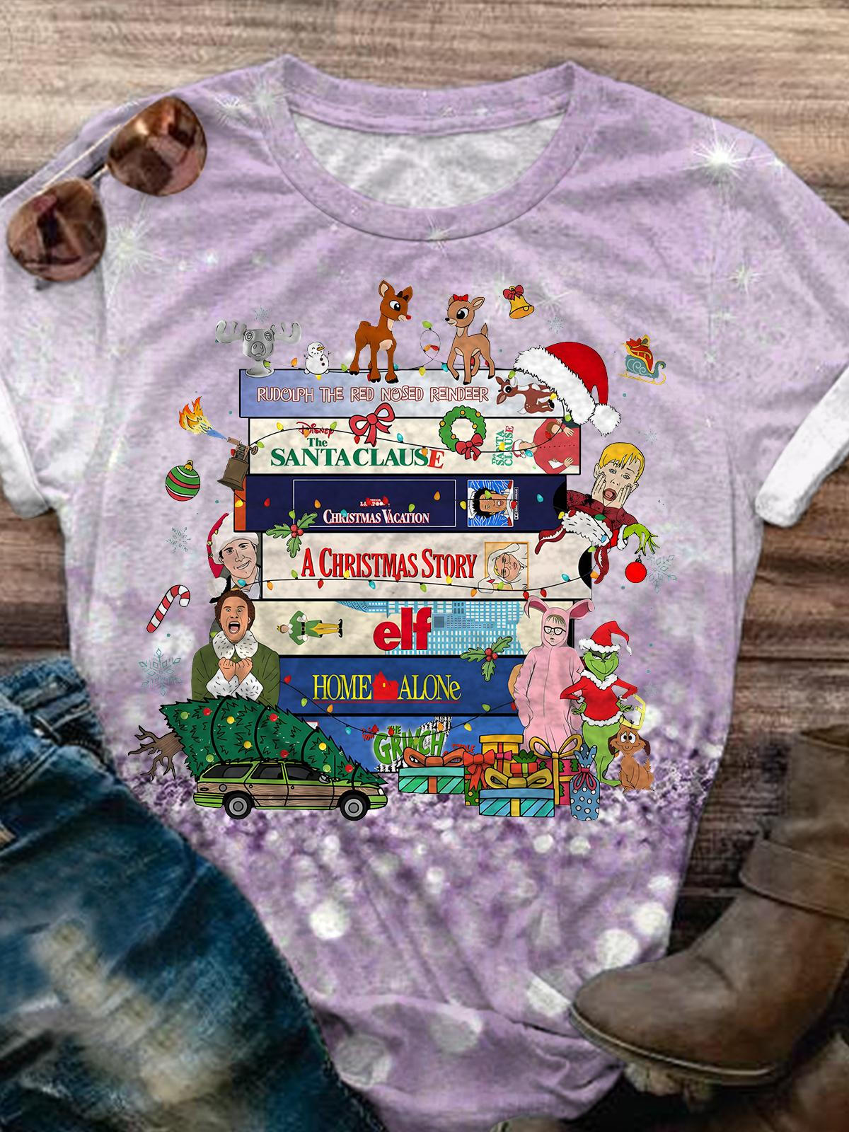 Women's Christmas Fun Character Print T-Shirt