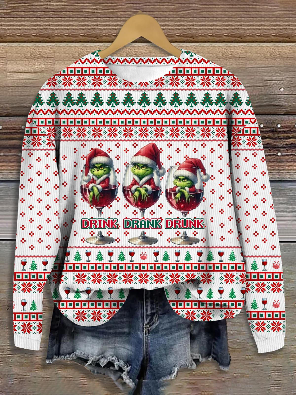 Women's Drink Drank Drunk Ugly Christmas Sweater