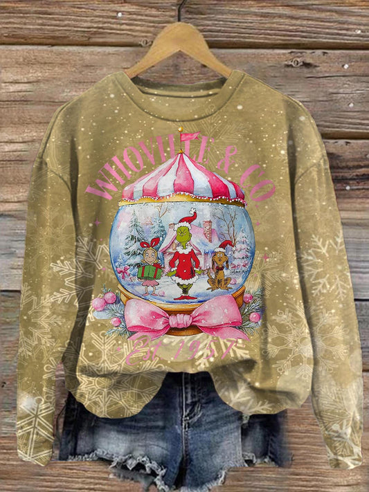 Whoville Est 1957 Printed Long Sleeve Casual Top