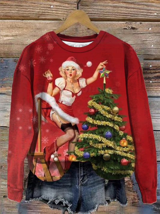 Christmas Girl Printed Long Sleeve Top