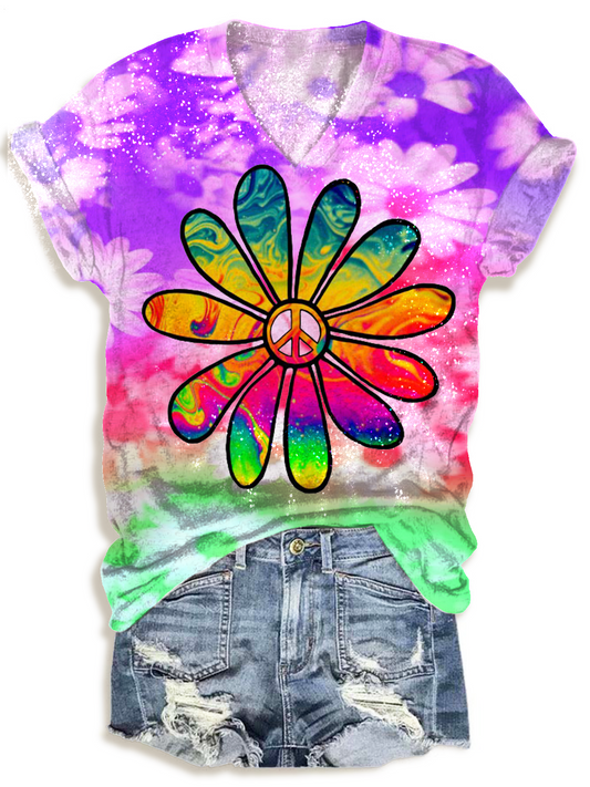 Autism Flowe V-neck T-Shirt