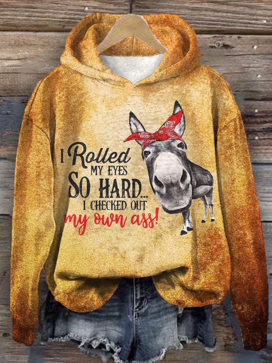 I Rolled My Eyes So Hard Funny Print Long Sleeve Top