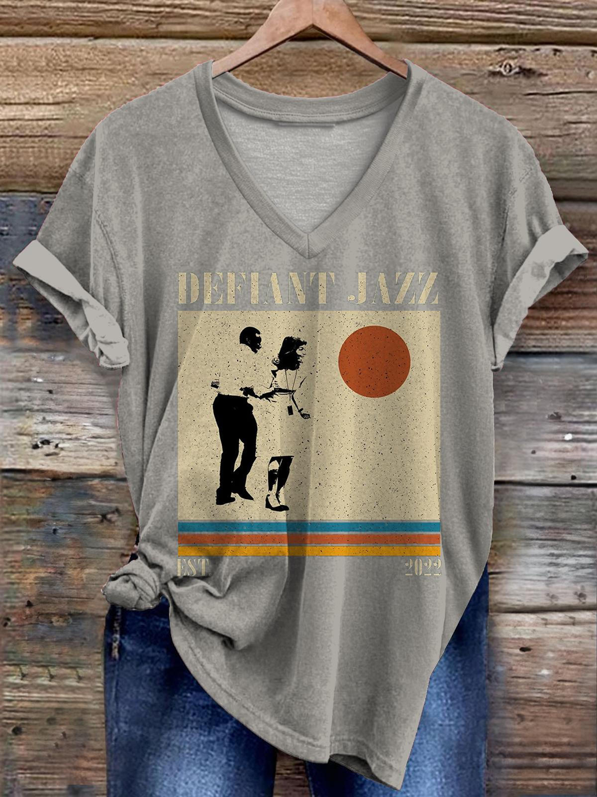 Defiant Jazz TV Fans Fun Print T-Shirt