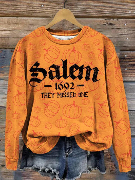 Salem 1692 They Missed One Witch Pumpkin Print Top