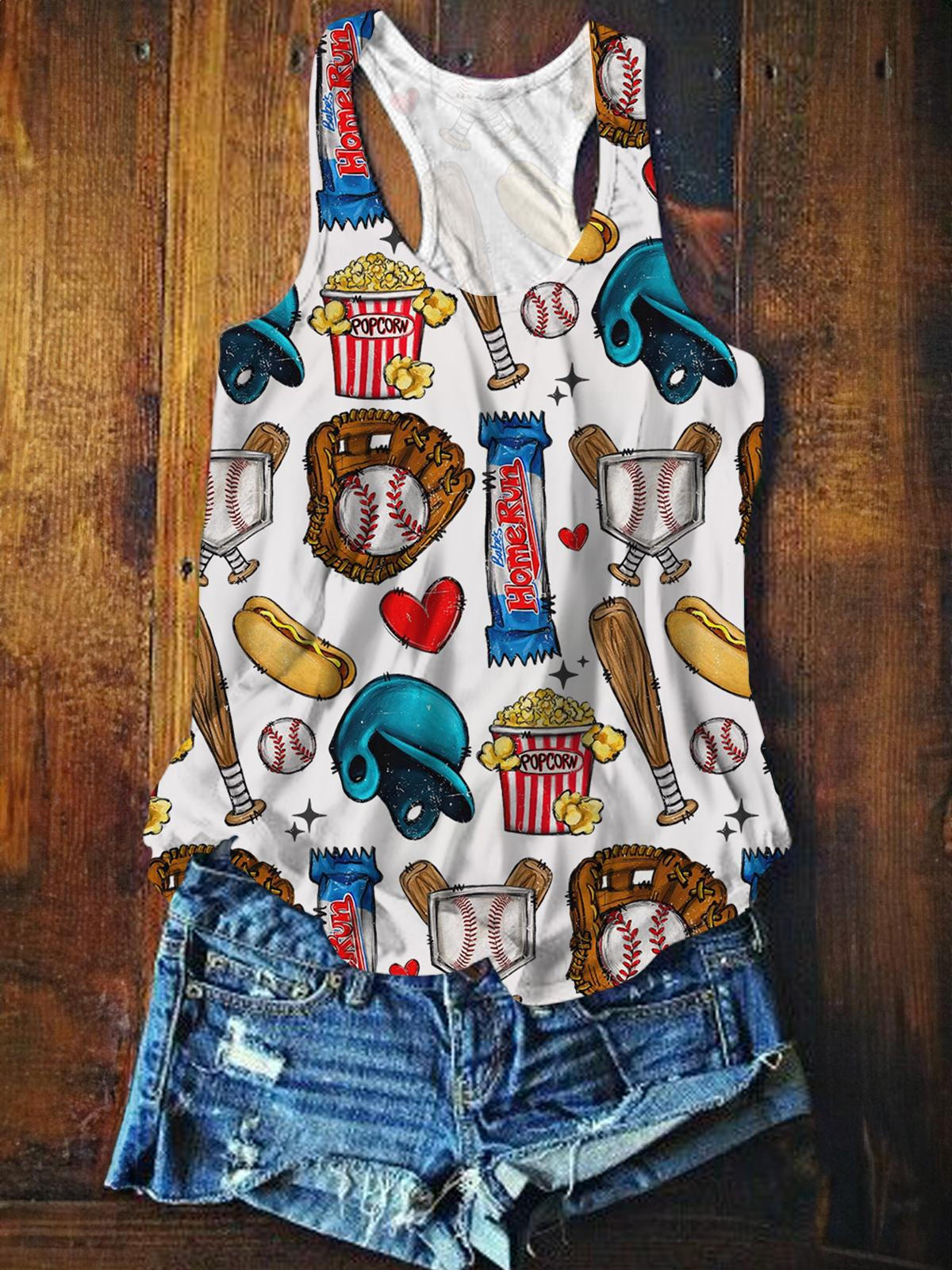 Baseball Fans Watching The Game Fun Vintage Print Vest