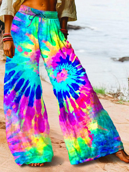 Women's Tie-Dye Holiday Print Casual Pants