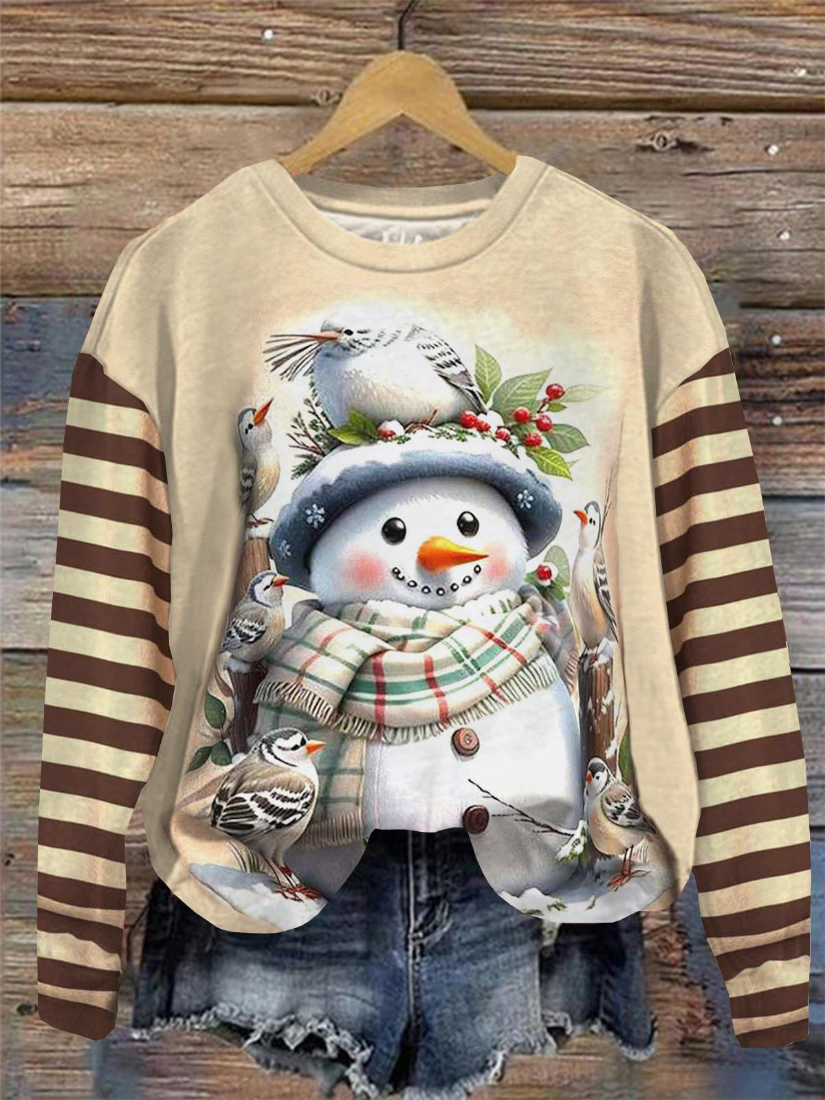 Snowflake Long Sleeve Casual Top