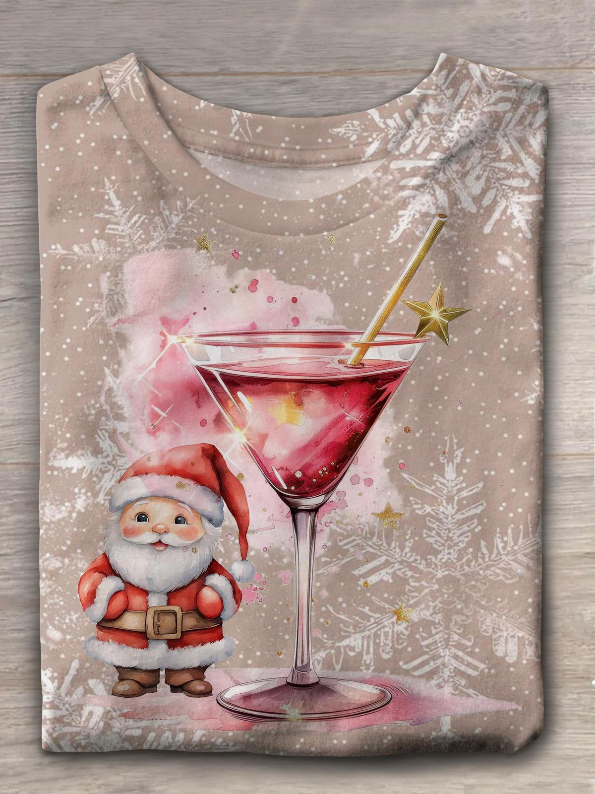 Christmas Eve In A Goblet Crew Neck T-shirt