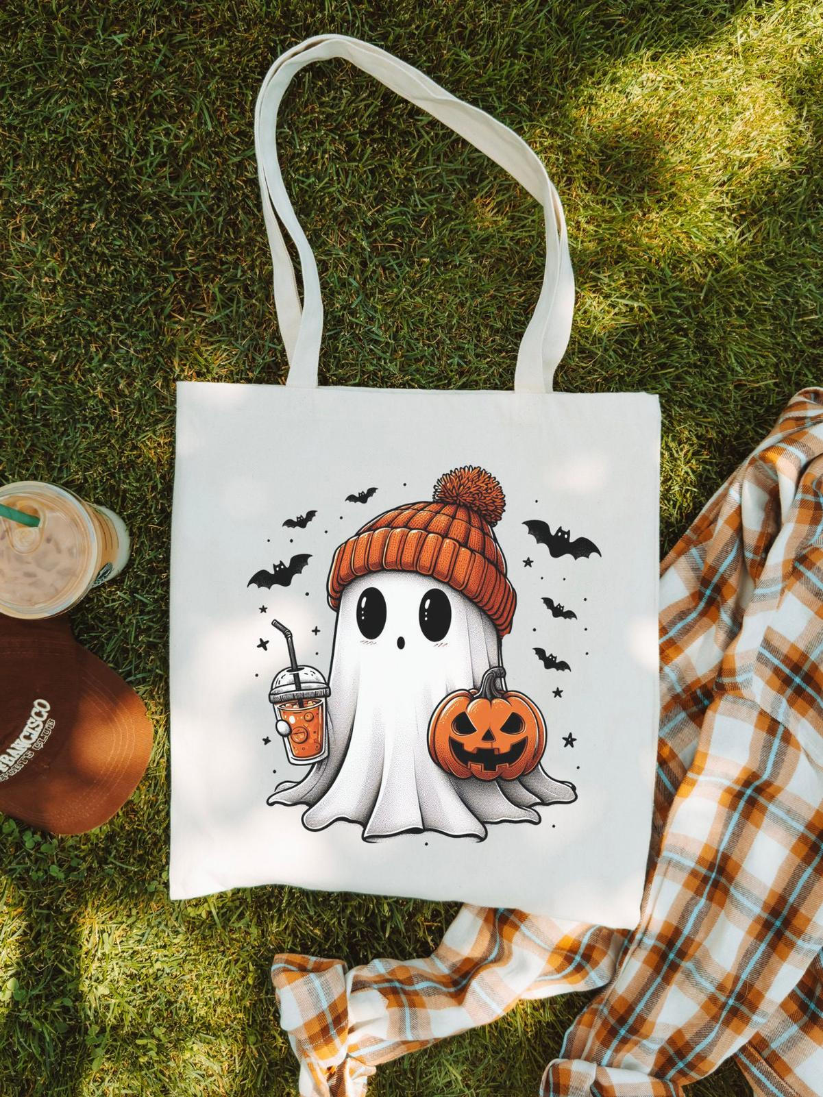 Cute Ghost Halloween Fall Tote Bag