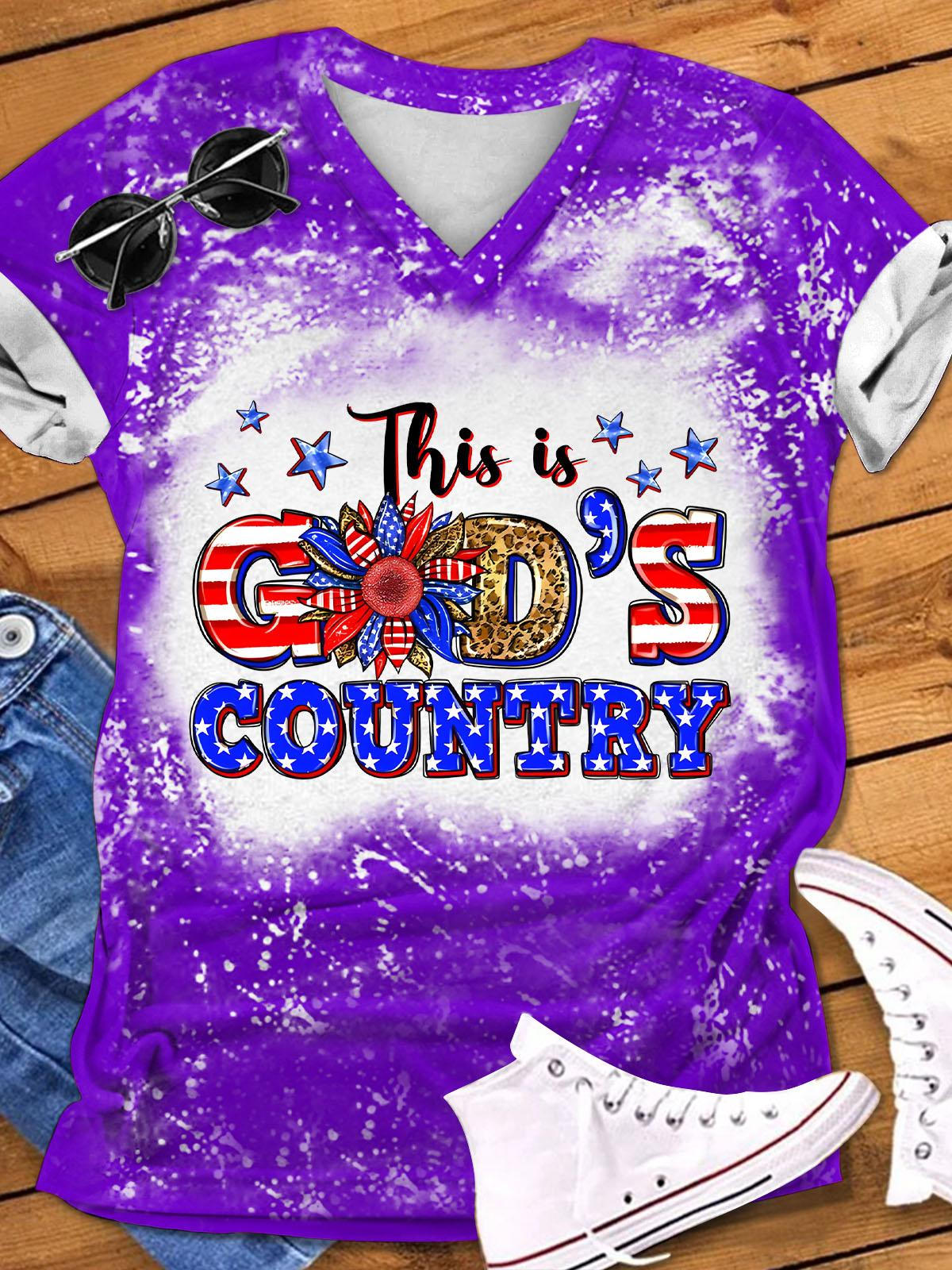 This is god's country 4th of July Print Tee