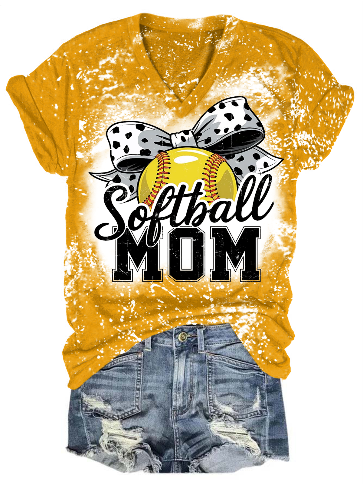 Softball MOM V-neck T-Shirt