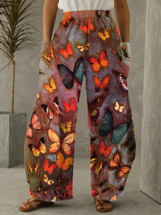 Women's Butterfly Gradient Tie-Dye Loose Trousers