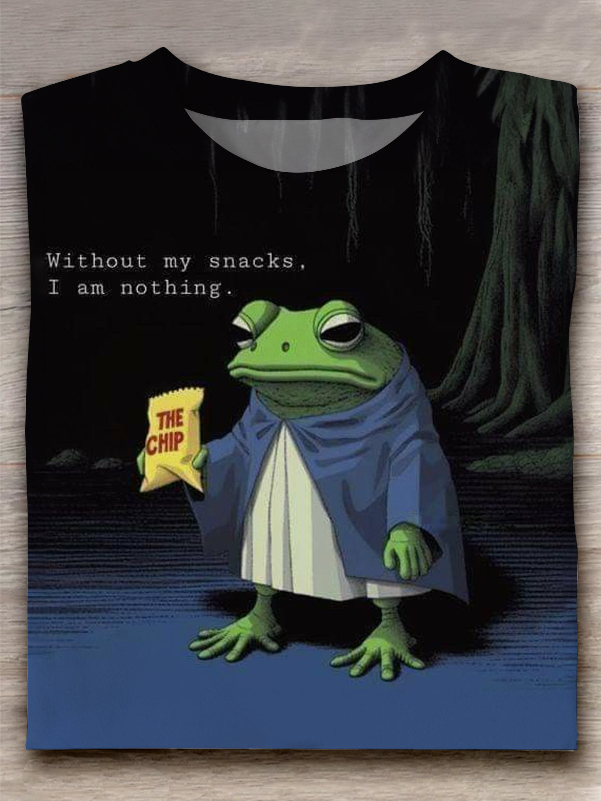 Without My Snacks I Am Nothing Retro Funny Frog T-shirt