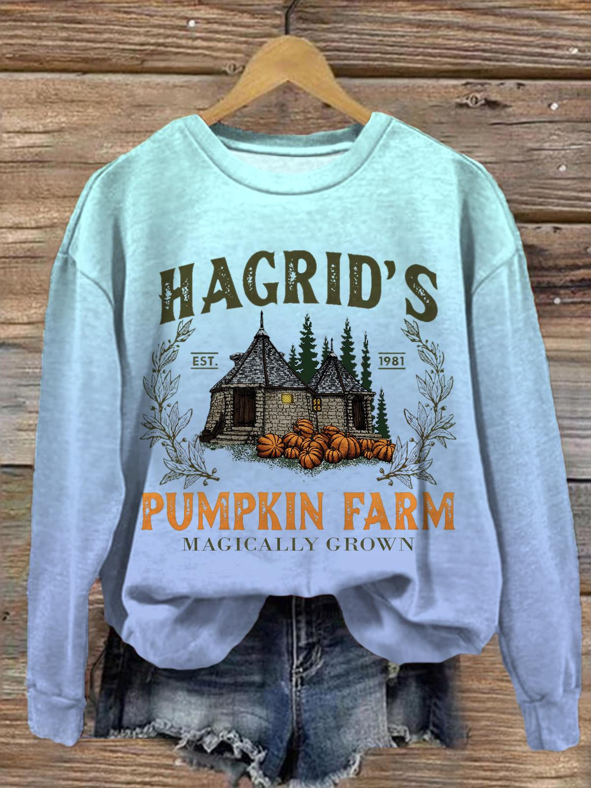 Women's Retro Hagrid's Pumpkin Farm Long Sleeve Top