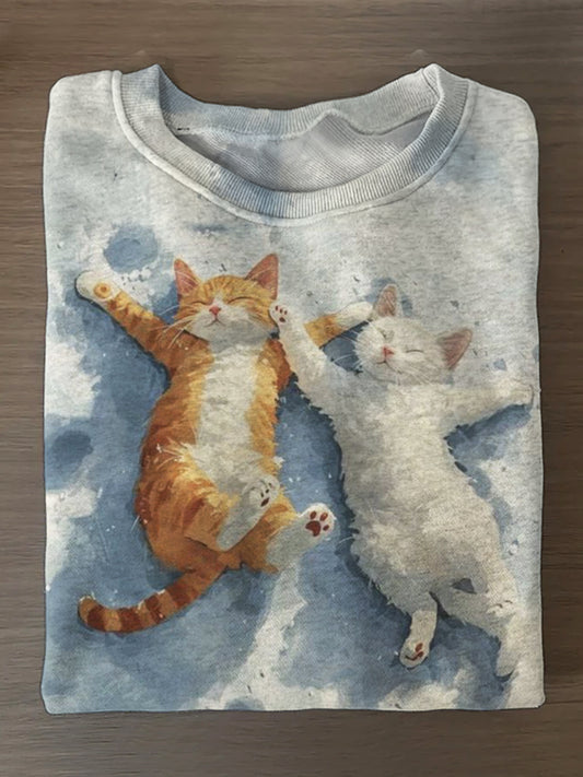 Women's Cute cats Printed Long Sleeve Casual Top