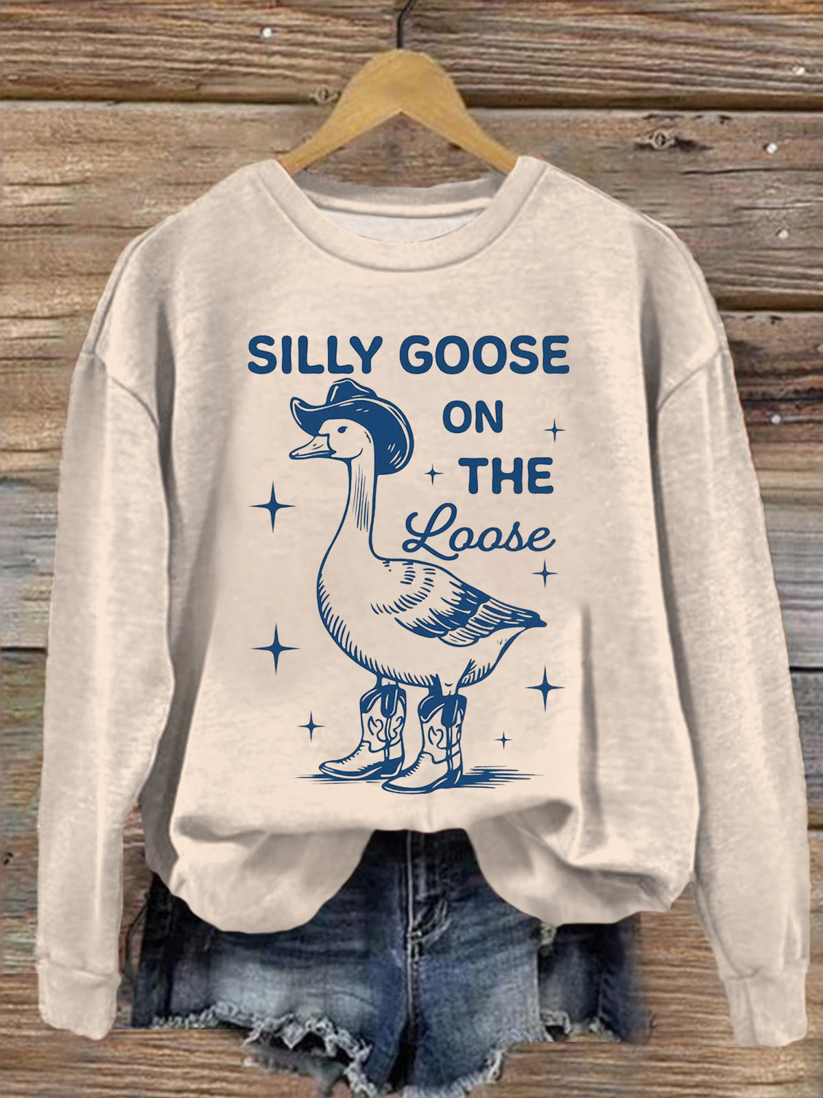 Funny Silly Goose On The Loose Long Sleeve Top