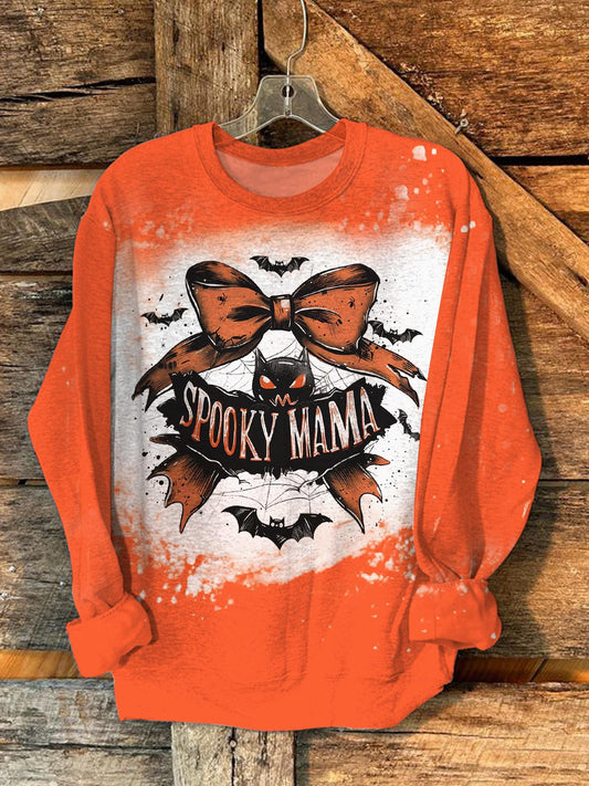 Spooky Mama Retro Bat Halloween Sweatshirt